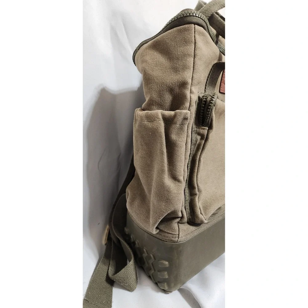 Bogg Bag Canvas Backpack Cooler Olive Green Waterproof Rubber Base Utility Bag